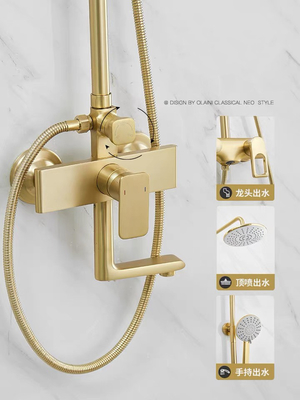 De douche sanitaire de 304 articles d'acier inoxydable ensemble de luxe de salle de bains d'or