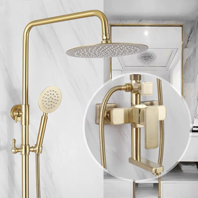 De douche sanitaire de 304 articles d'acier inoxydable ensemble de luxe de salle de bains d'or