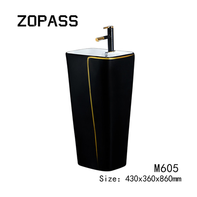 Une seule pièce 525*430*860mm sanitaire en céramique de bassin d'articles avec la toilette noire
