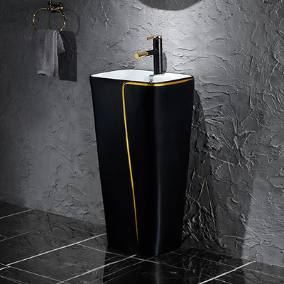 Une seule pièce 525*430*860mm sanitaire en céramique de bassin d'articles avec la toilette noire