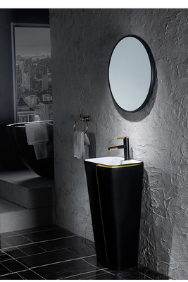 Une seule pièce 525*430*860mm sanitaire en céramique de bassin d'articles avec la toilette noire