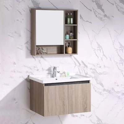 Mur en bois solide reflété Hung Vanity Units de Cabinets de salle de bains