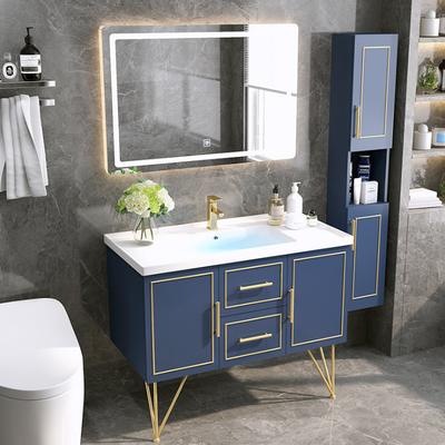 Aucune couleur bleu-foncé faite sur commande de Brown de Cabinet de vanité de salle de bains d'oxydation