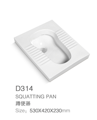 En céramique écologique de Pan Toilet Bowl Modern Desgin de posture accroupie hygiénique