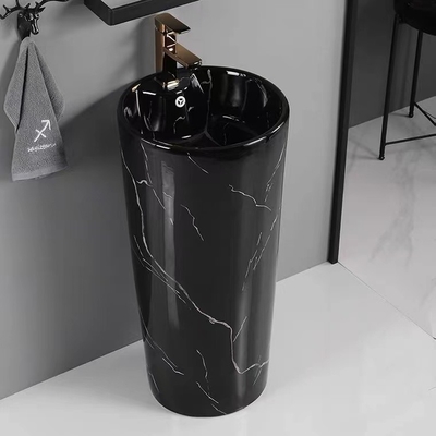 Couleur antique de ruban d'or de noir de conception de bassin ovale de forme du piédestal 12L