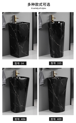 Couleur antique de ruban d'or de noir de conception de bassin ovale de forme du piédestal 12L