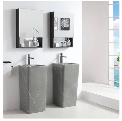 Piédestal Matte Grey Vanity Bowl de bassin de plan de travail de la longueur 820mm 850mm