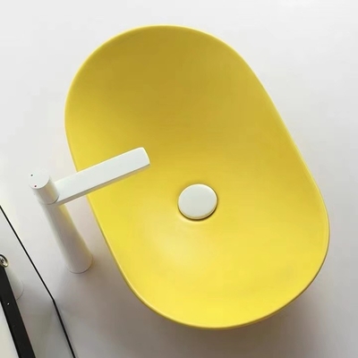 Le style moderne au-dessus du contre- rond de bassin forment Matte Yellow Color
