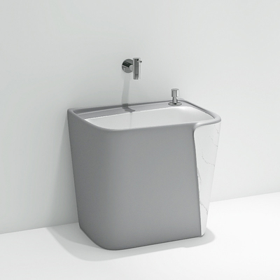 Bassins profonds de taille de trou de balai de salle de toilette colorée en céramique simple d'évier