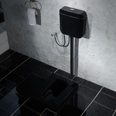 Finition de surface de satin de Matt Black Ceramic Squatting Pan de salle de bains