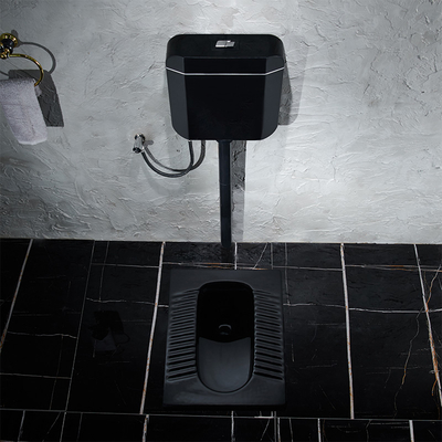Finition de surface de satin de Matt Black Ceramic Squatting Pan de salle de bains