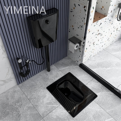 Anti odeur commerciale Pan With Fender Flushing Tank de accroupissement en céramique