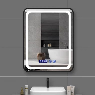 Mur rétro-éclairé de Smart LED de miroir Frameless rectangulaire fait sur commande de salle de bains